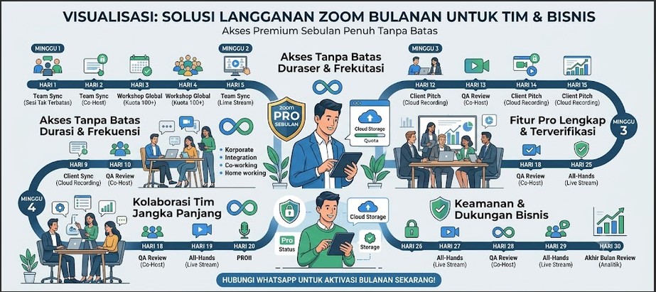 Langganan Zoom Pro Bulanan 1.000 Peserta